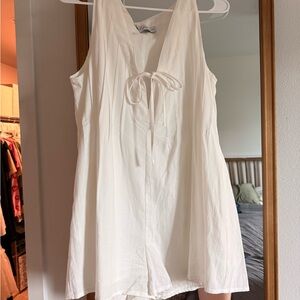 Petal & Pup White Tie-Front Romper